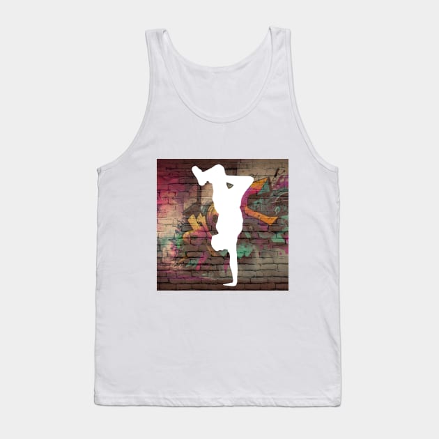 Break Dancer on Graffiti Background 1 Tank Top by Jay Major Designs